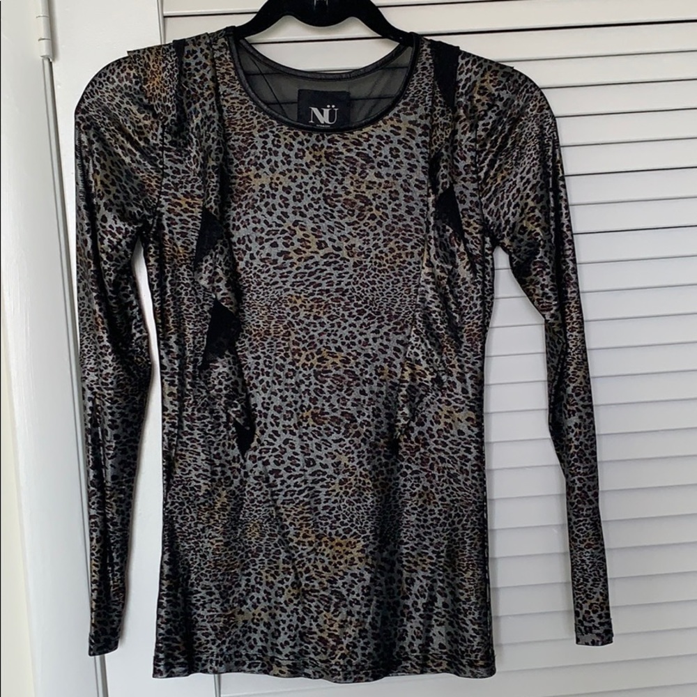 Sheer leopard blouse